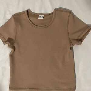 NWOT TNA Short Sleeve Waffle Knit Top